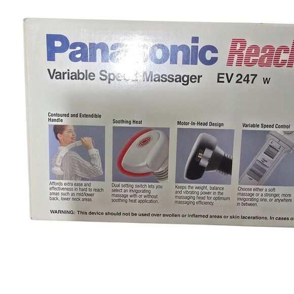 Panasonic Reach Easy EV247 Panabrator Massager Extendible W/ Heat Variable Speed - Picture 9 of 13